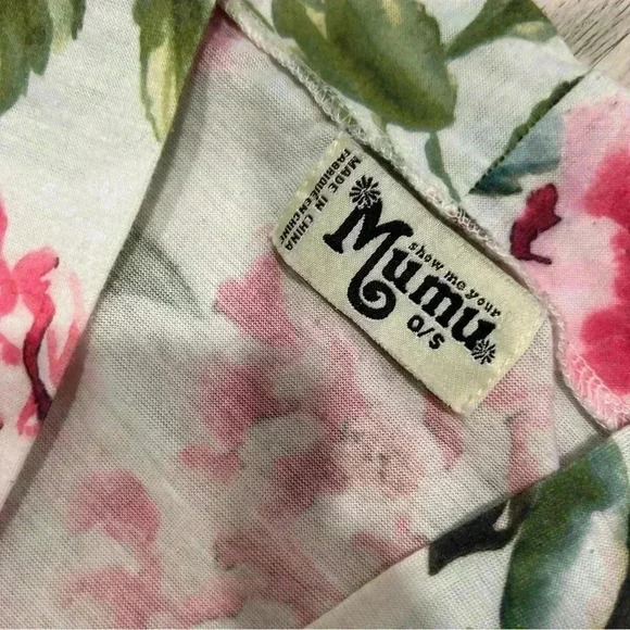 Show Me Your Mumu White Pink Floral Open Front Tie Short Sleeve Robe One Size OS - Picture 2 of 6